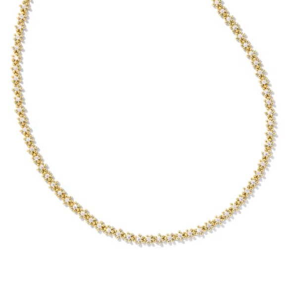 NWT Kendra Scott Nydia strand necklace in gold White CZ - Picture 5 of 5